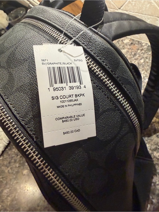 Coach Large Charcoal/Black Signature  Backpack main image 4
